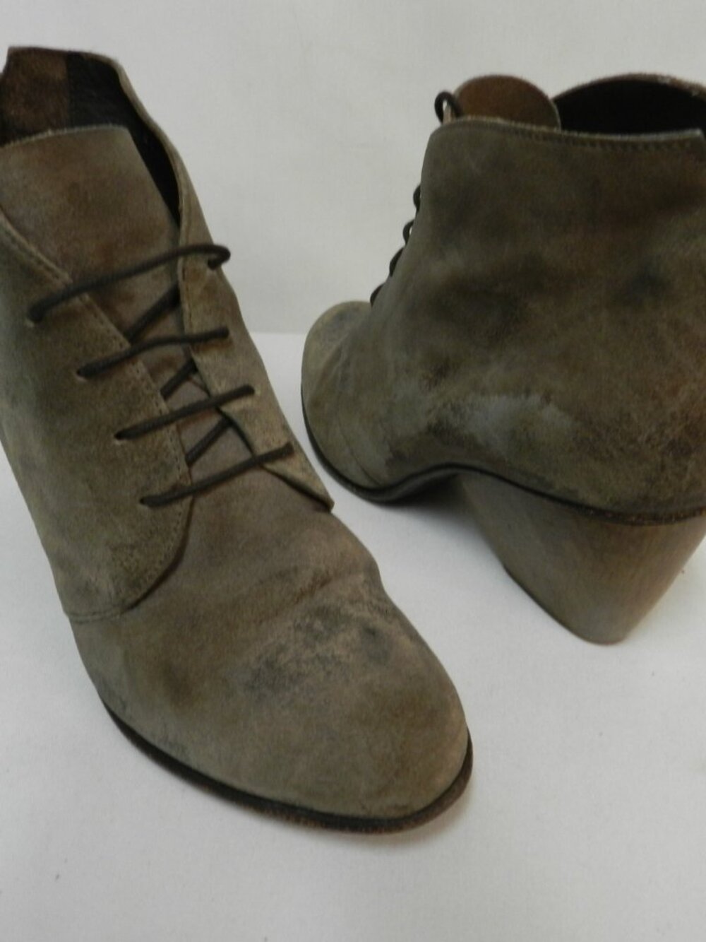 Coclico Suede Size 38.5 US 8 - 8.5 lace up wedge pump heels boots brown Spain